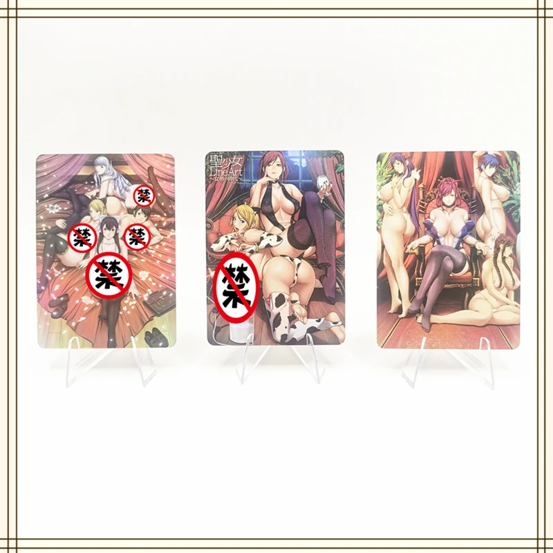 9pcs Homemade Anime Seishoujyo Cards Girl Character Series ACG Sexy Nude Cards Kawaii Toys Gifts Games Comics Collection Cards