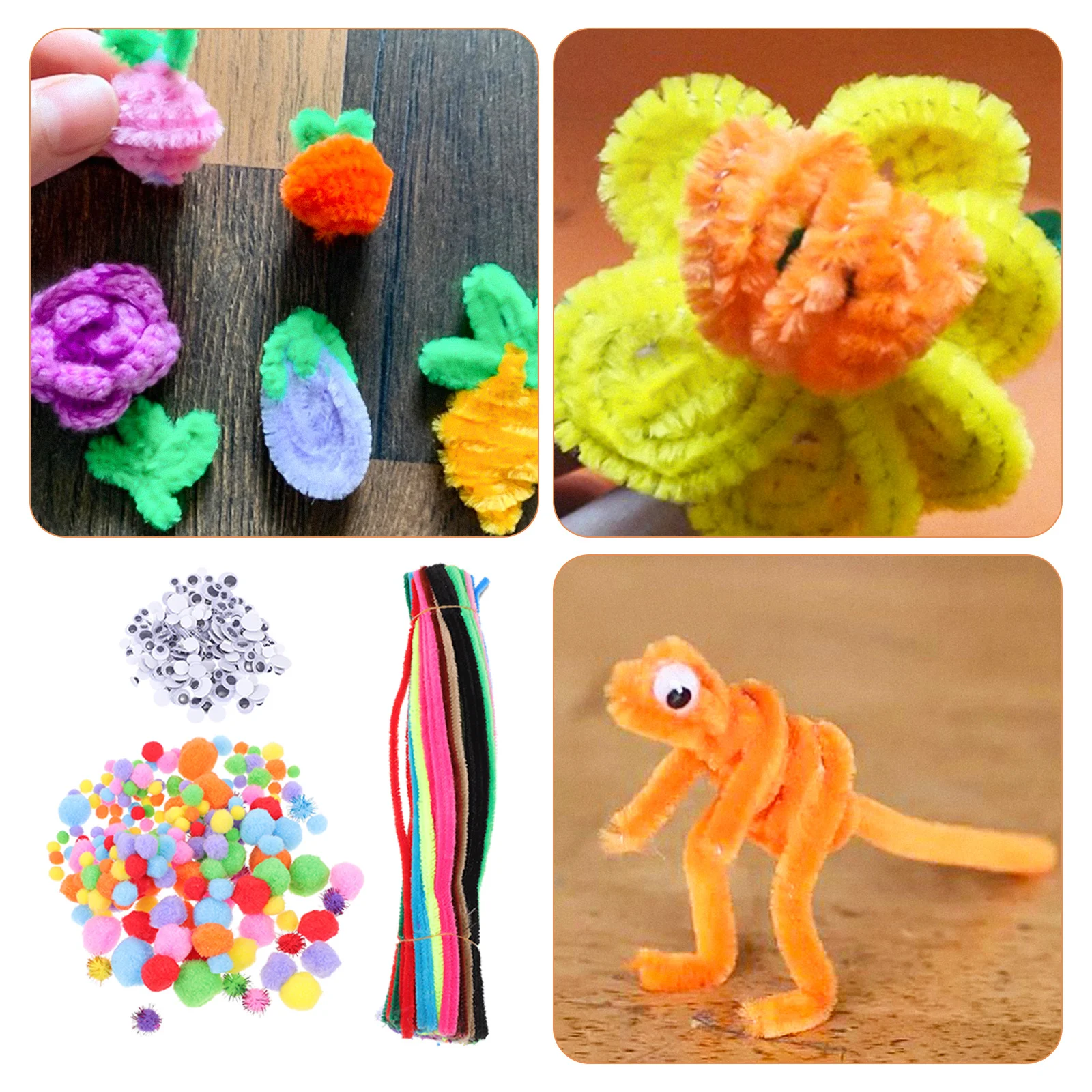 1Set Twisted Sticks Kit Kids Kleurrijke DIY-materialen voor knutselbenodigdheden Creatieve handgemaakte accessoires Educatieve leuke kunst