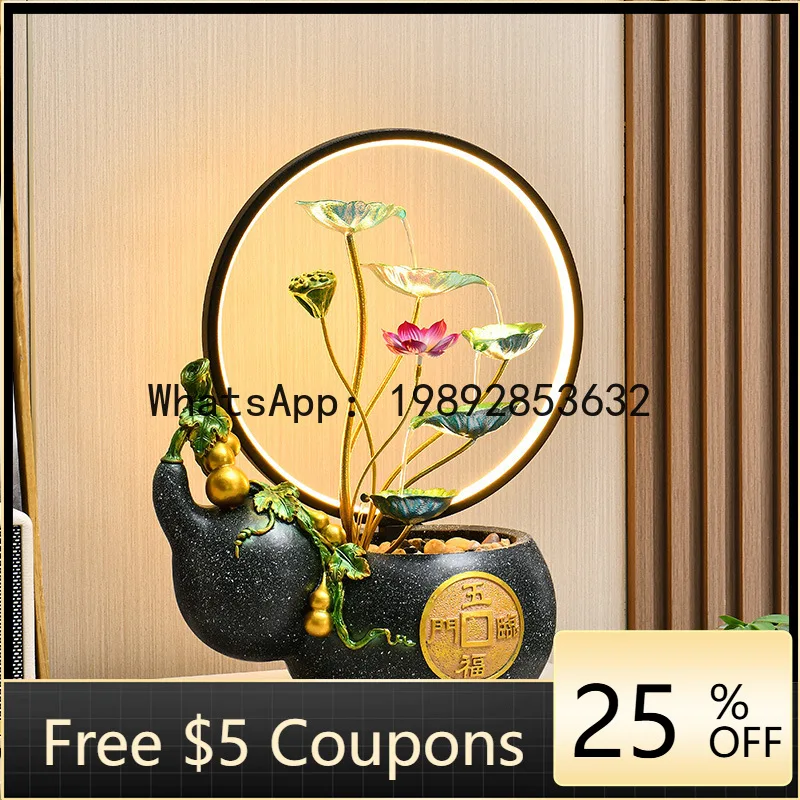 Z4   Feature Flowing Water Wealth Circulation Metal Ornament Decoration Living Room Entrance Landscape Wealth Opening Gift