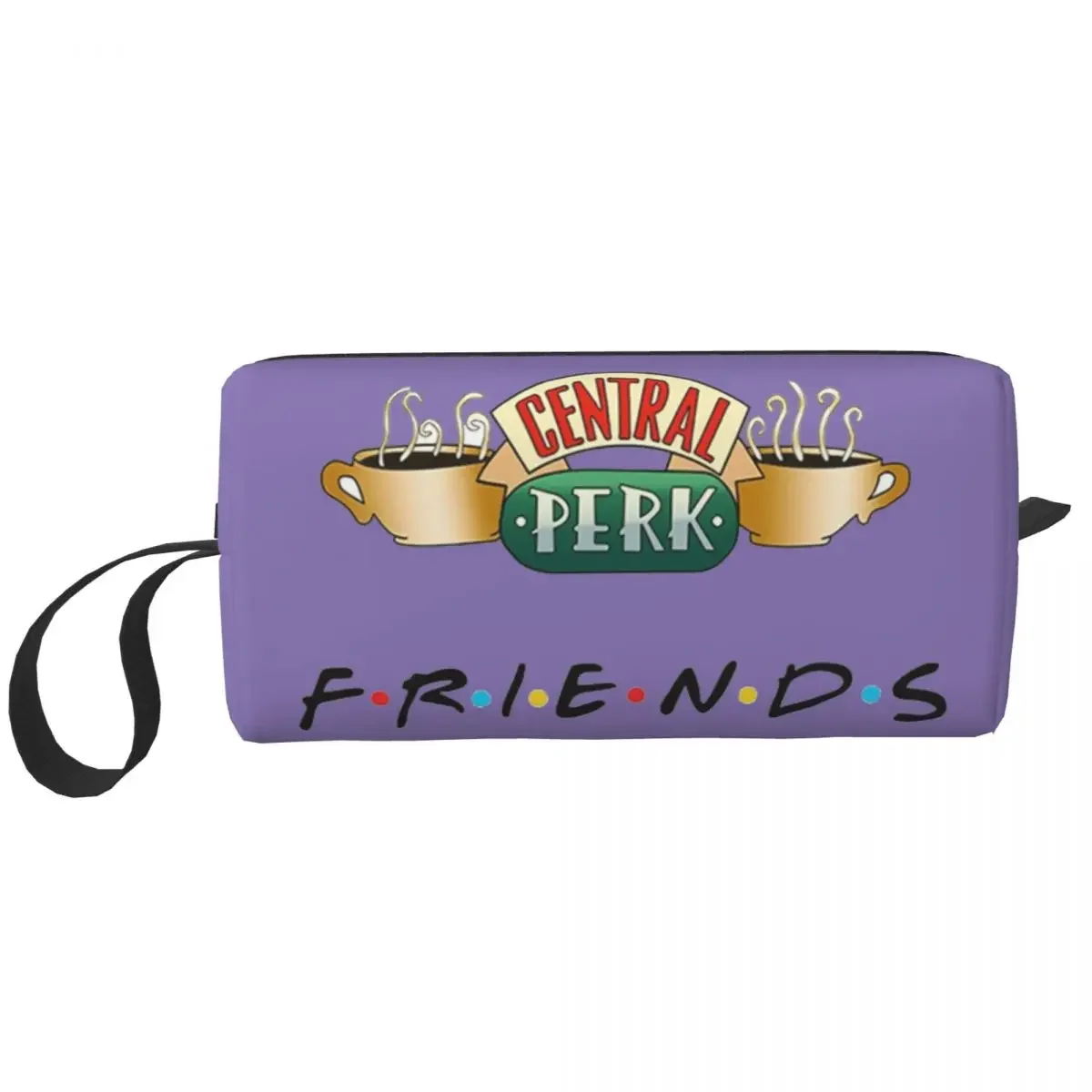 Kawaii Funny Friends TV Show Travel Toiletry Bag for Women Central Perk Cafe Comic Makeup Cosmetic Bag Beauty Storage Dopp Kit