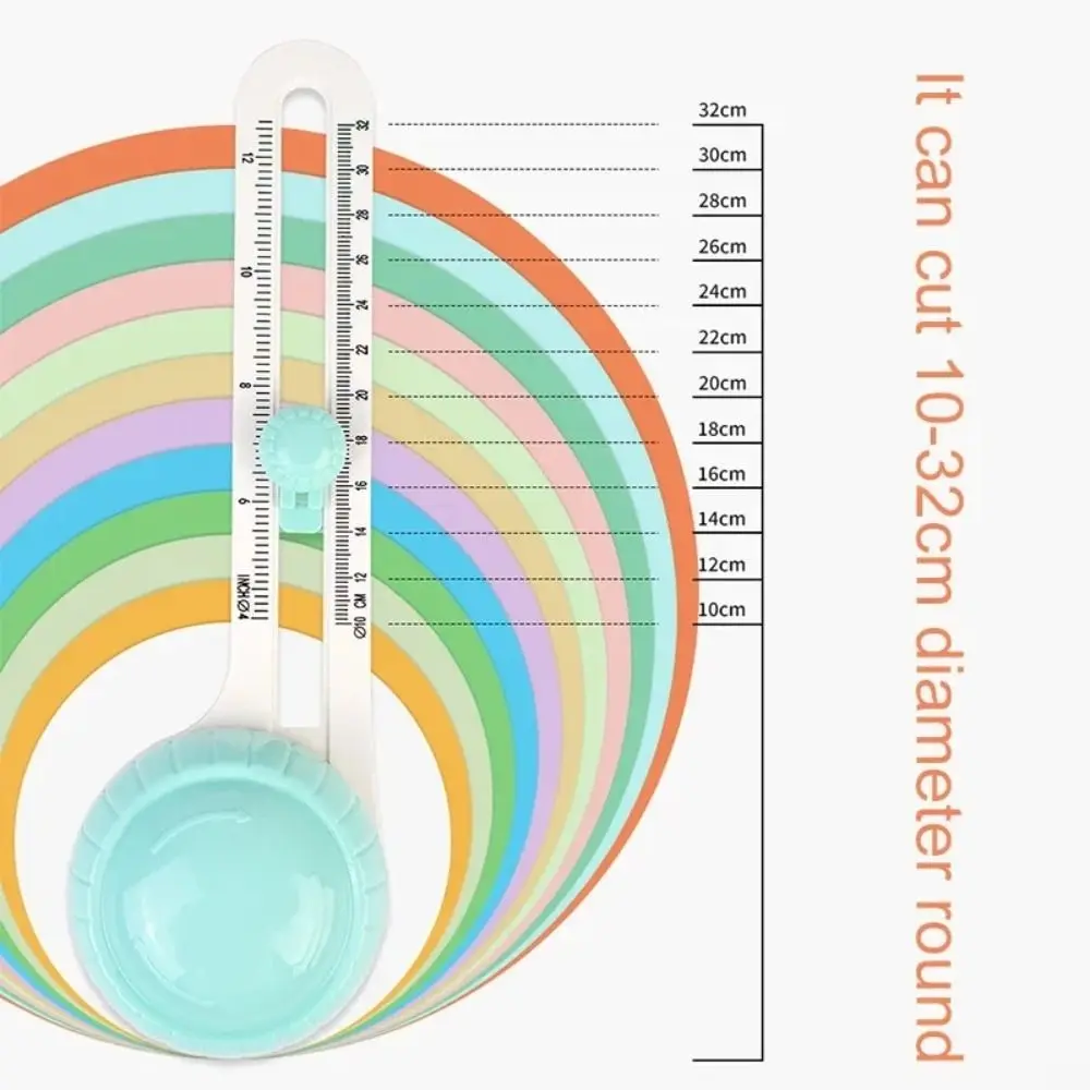 Forma segura del círculo del cortador de papel circular de la foto de la tarjeta de papel 360 °   Cortador de círculos giratorio para manualidades, herramienta de corte redonda DIY