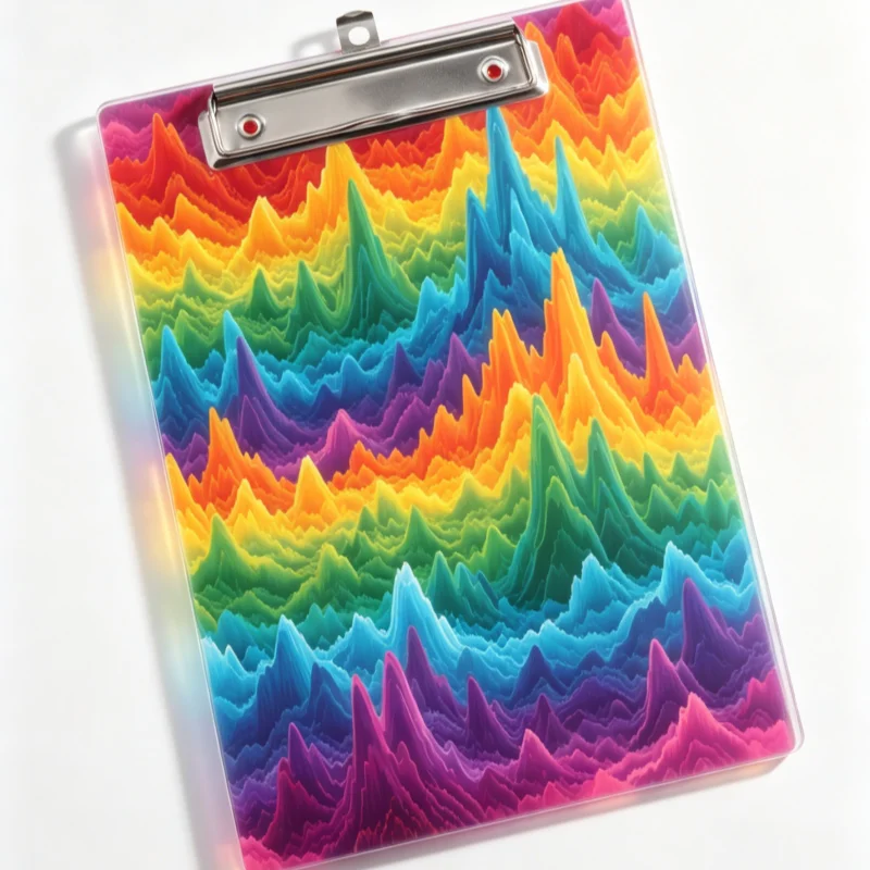 1pc A4 color sound wave texture theme acrylic tape clip writing board double-sided printing suitable for note file size