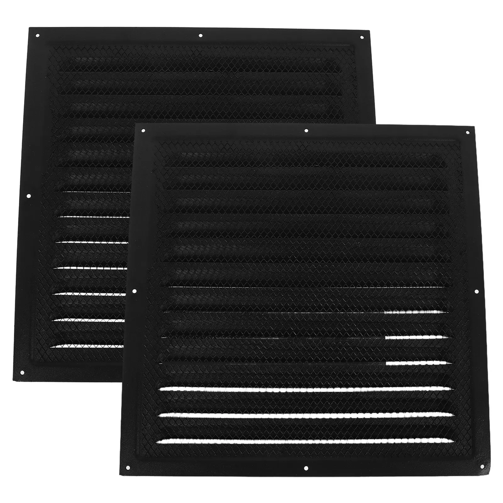 2Pcs Rainproof Exterior Air Vent Grille Square 12x12 Louvered Wall Vent Cover for Hvac Register House Exhaust Duct