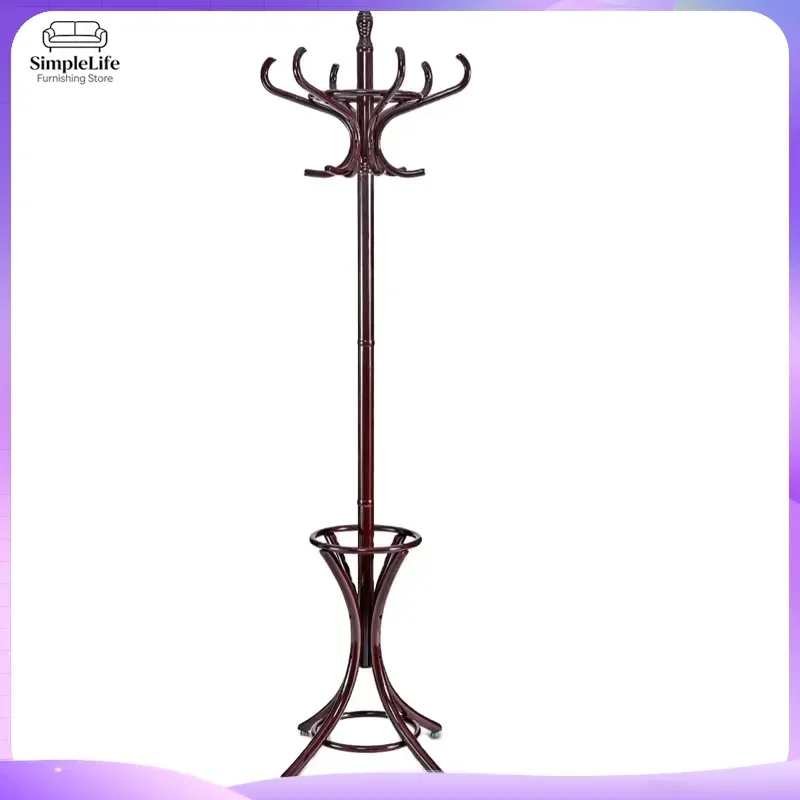 Solid Wood Coat Rack Birch Wooden Jacket Hook Stand Hallway Tree Hat Hanger Storage Organizer Furniture for Entryway Bedroom