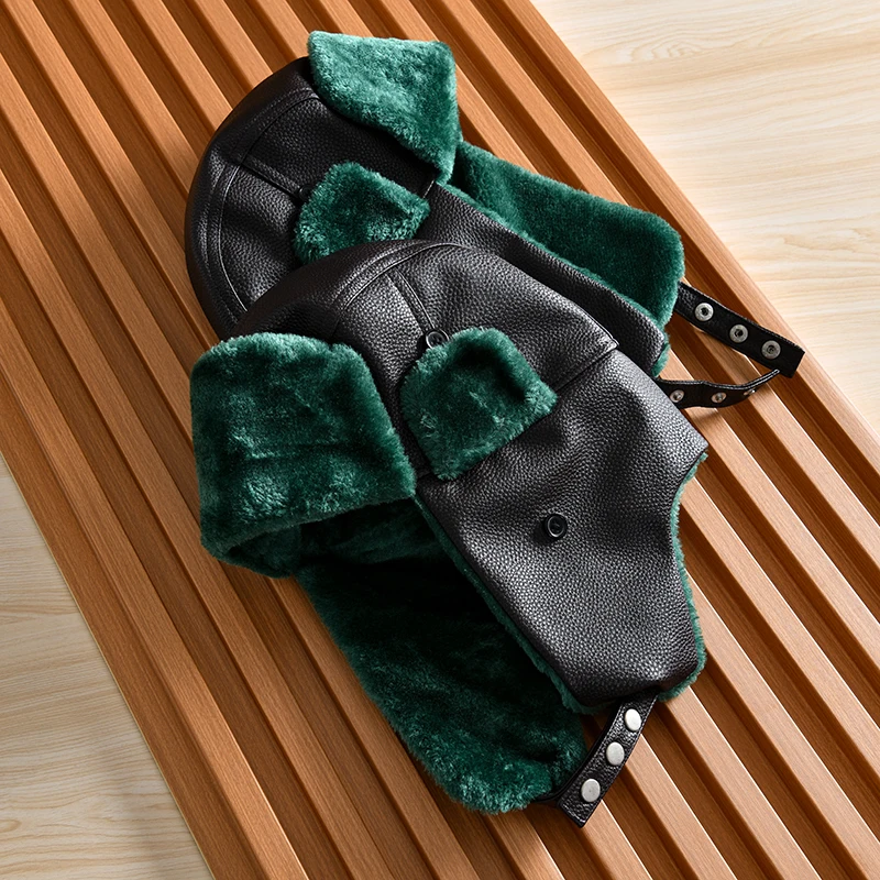 

Warm Fleece Winter Hat Unisex Cycling Skiing Ear Protection Lei Feng Cap Men Women Casual Style round Top Travel Suitable
