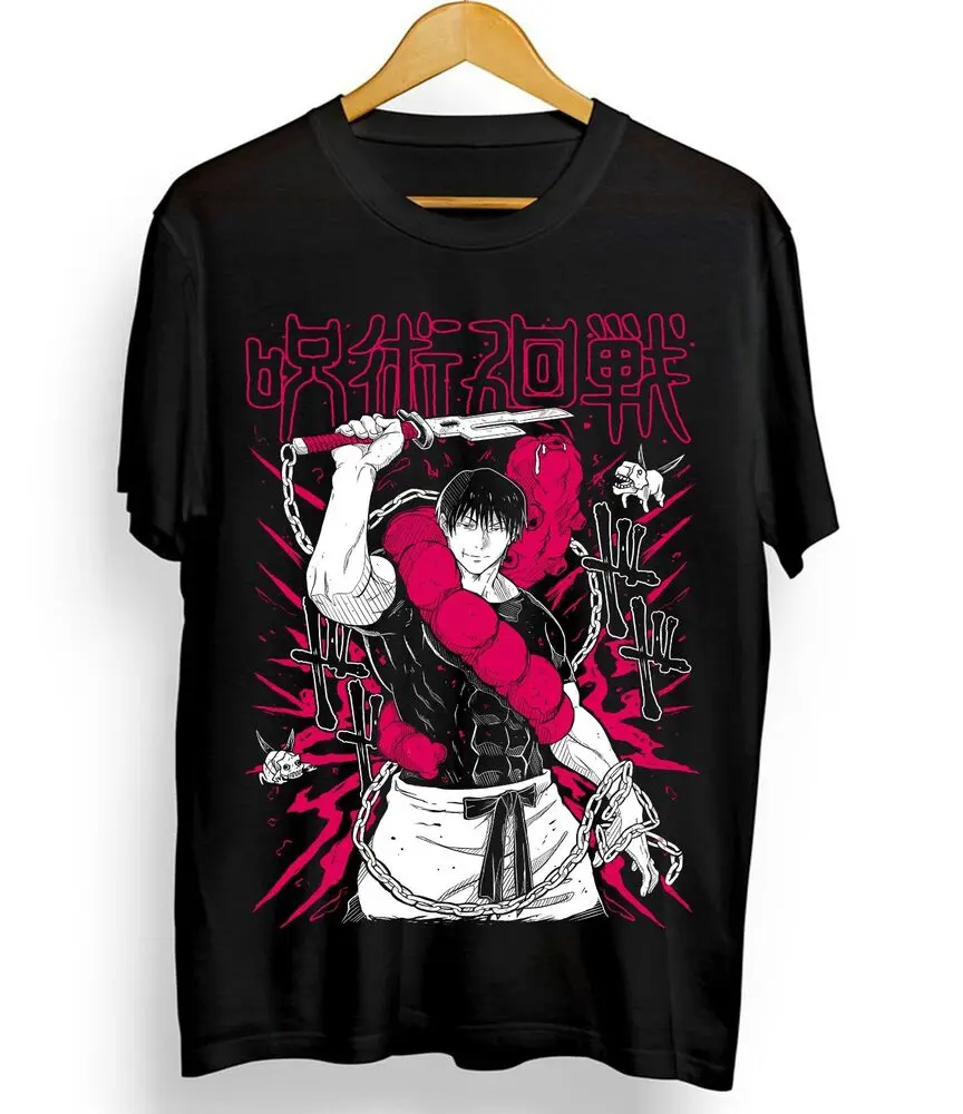 Toji T-shirt Jujutsu Kaisen Fushiguro Anime Horror Black Short Sleeve All Size