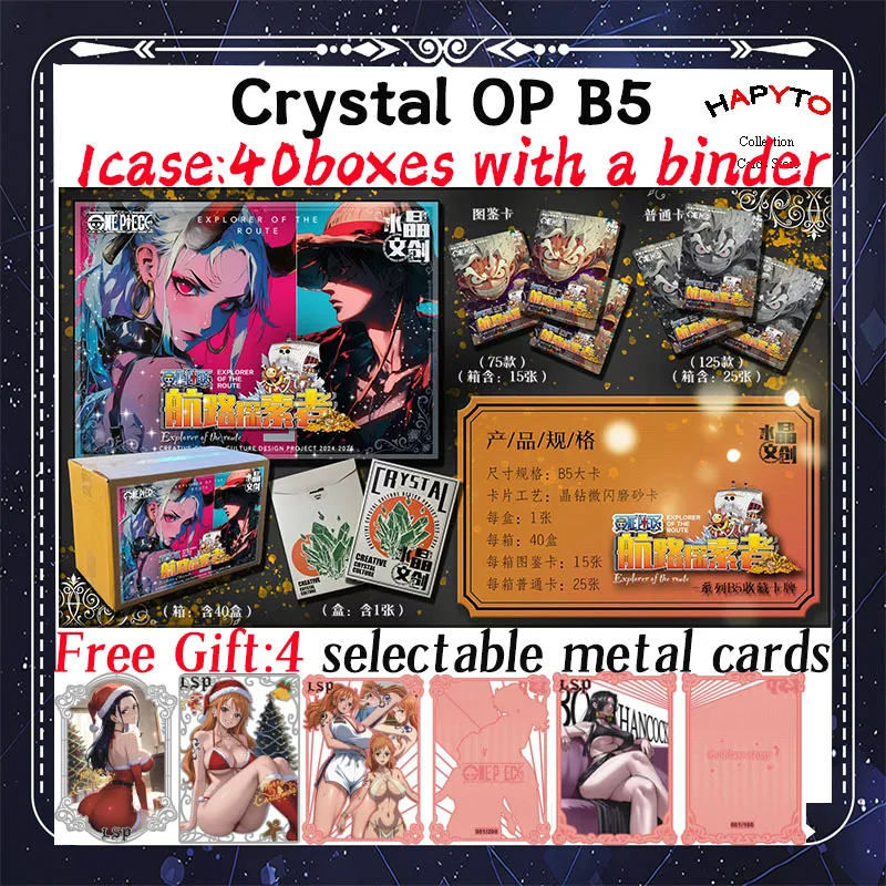 

2025 Newest "One Piece" Crystal B5 Size Boa Hancock Nami Robin Booster Box Tcg Cards Toy Hobbies Gifts