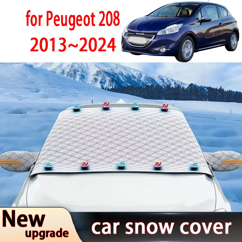 Per Peugeot 208 2013-2024 Auto Snow Shield Ombra Esterno Inverno Parabrezza Anteriore Finestra Freeze Copertura Parasole Accessori