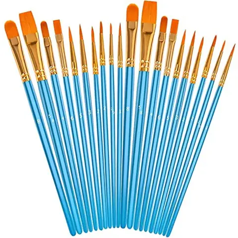 Acrylic Paint Brushes Set, Easter Basket Stuffers, 20Pcs Round Pointed Tip Artist Paintbrushes for Acrylic Oil Watercolor Canva