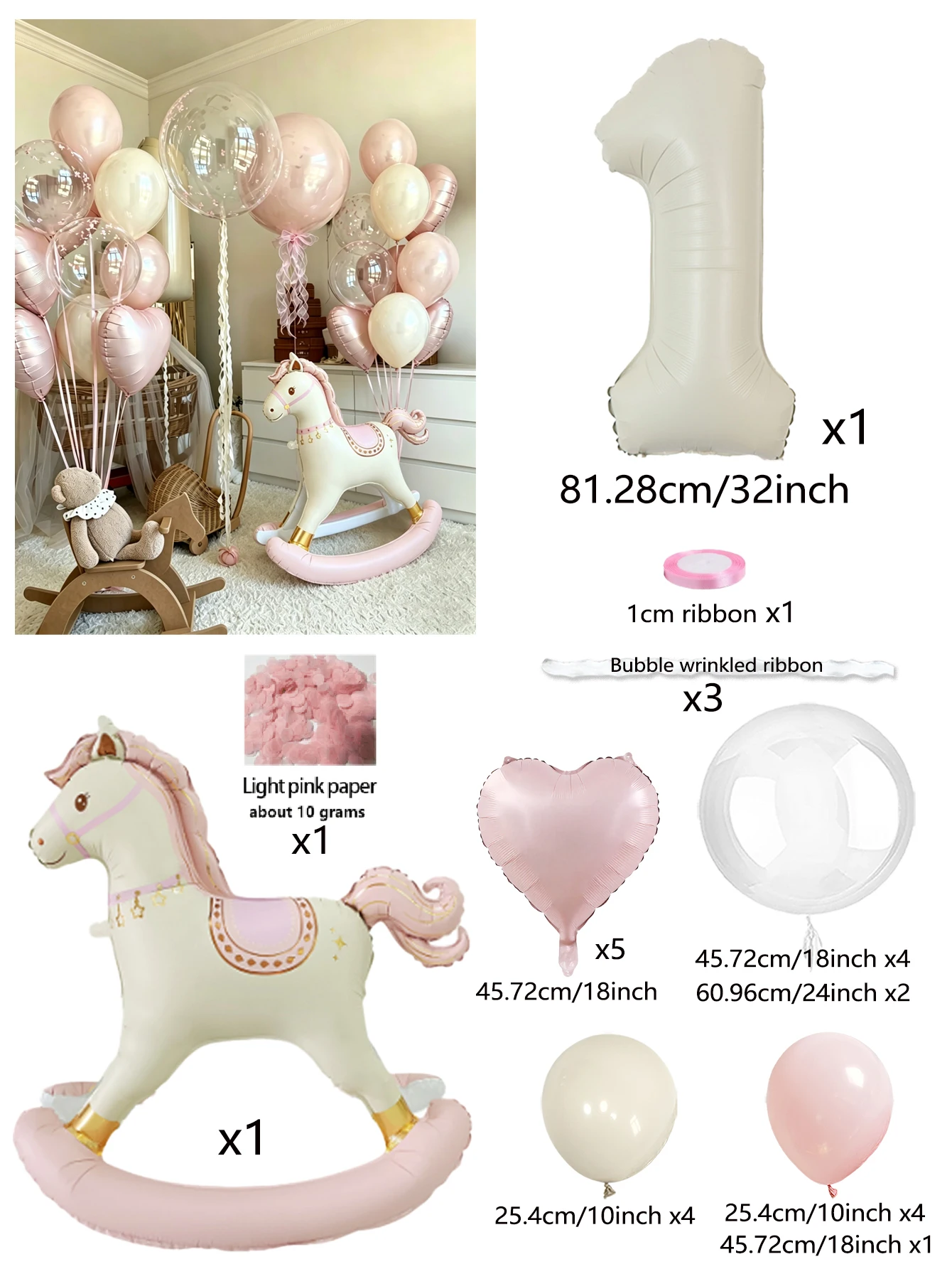 Roze Trojan Ballon Set Roze Shake Horse Folieballon Roze Hartballon voor Verjaardagsfeestje Douche Feestdecoratie Ballon