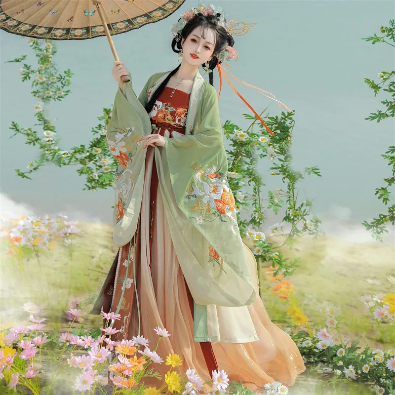 تنورة نسائية Hanfu ، تحسين الربيع والصيف ، صناعة ثقيلة ، تطريز ، Xianqi ، Kezi ، YF49 ، جديد ،