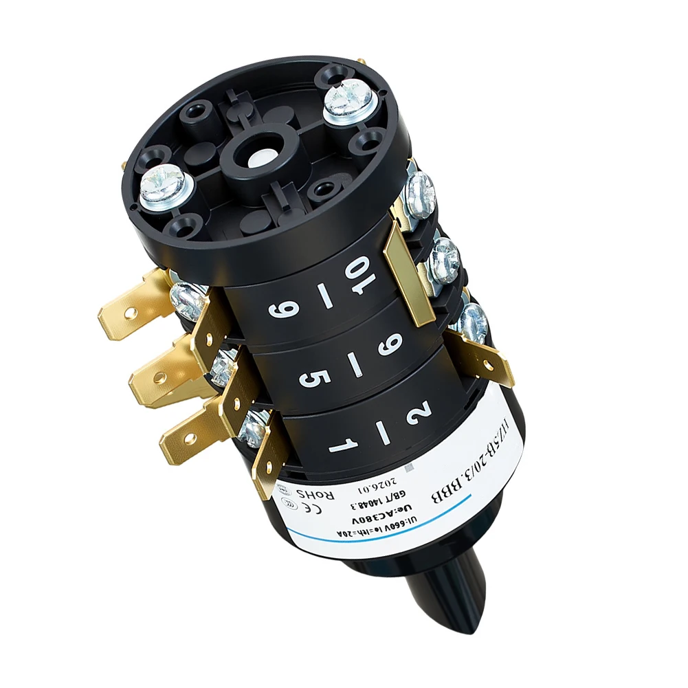 HZ5B-20/3 3P 8 Position Changeover Switch with Silver Alloy Contacts for Long Lasting Performance in Harsh Environments