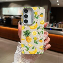 Lemon Fruit Case For Samsung Galaxy S24 S23 S22 Ultra S20 S21 FE A16 A14 A34 A15 A25 A35 A55 A52 A53 A54 5G Leather Texture Case