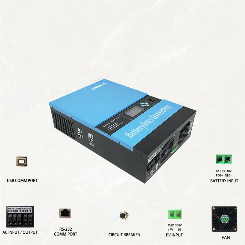 2020 تيار مستمر إلى التيار المتناوب العاكس الهجين 5000 واط خارج الشبكة Mppt بطارية أقل نظام الطاقة الشمسية 5kva مكتب المنزل موجة جيبية نقية