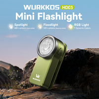 Wurkkos HD03 680LM Mini Headlamp, RGB Clip Light,Spot and Flood, IPX6 Waterproof, Portable EDC Flashlight, Outdoor Torch