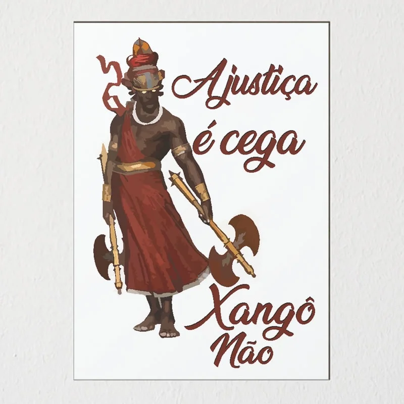 Decorative plaque Xangô phrase Umbanda religious