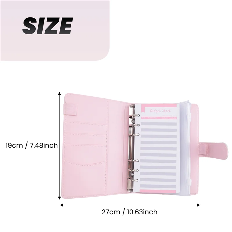 SR-A6 مجلد حلقة ميزانية المال، مجلد مخطط محفظة الميزانية لحشو النقود مع ظرف نقدي، منظم محفظة مجلد المال