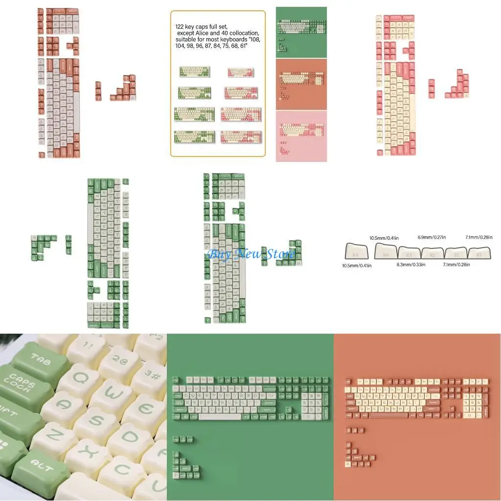 

20CE Cartoon Bear Themed Keycap Set for 122Keys OEM Profile Mechanical Keyboards Keycap Set Double Shot Molded