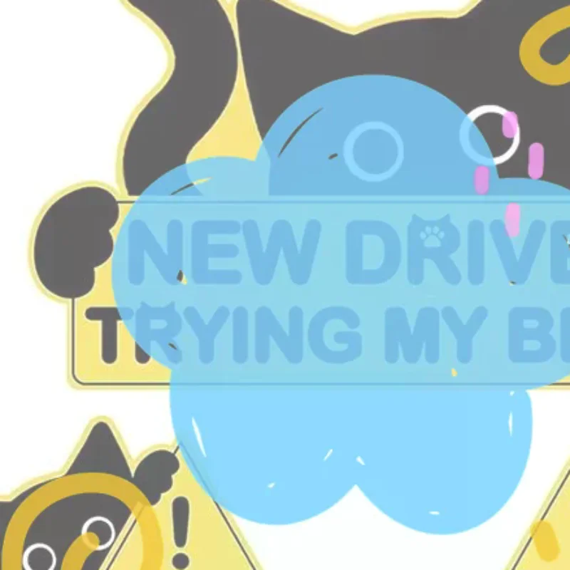 

Светоотражающая наклейка с изображением черной кошки для новых водителей, пожалуйста, будьте терпеливы, наклейка для украшения автомобиля, безопасное вождение.