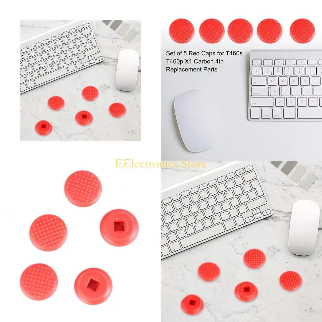 

B03C 5Pcs Redness Caps for X1c Gen8, L14, L15 Laptops Pointers Track Point Caps