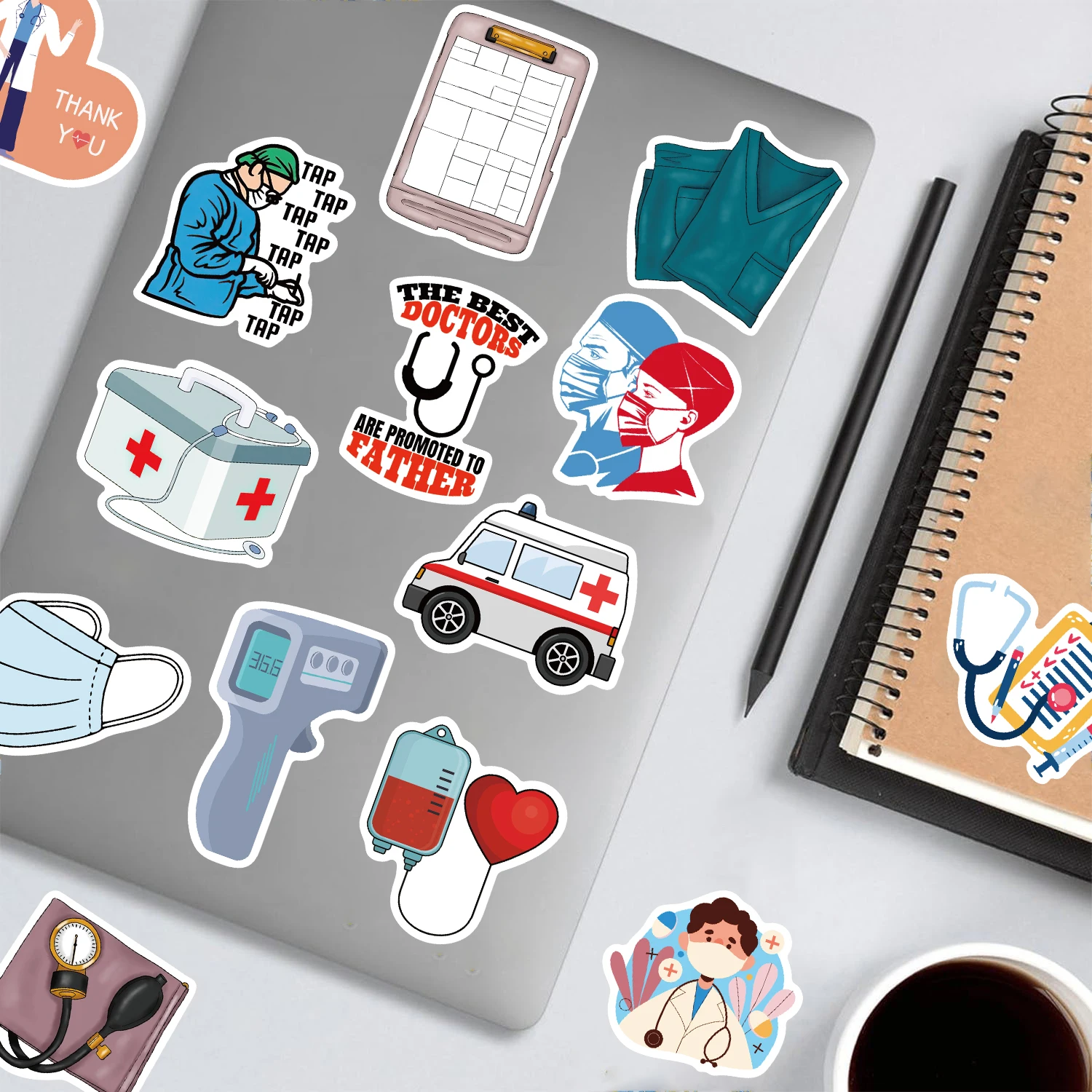 50PCS Cartoon Doctor Sticker Nostalgia Modern Gift Aesthetic Fashion Harajuku Creative Laptop Luggage Vintage Picture Stickers