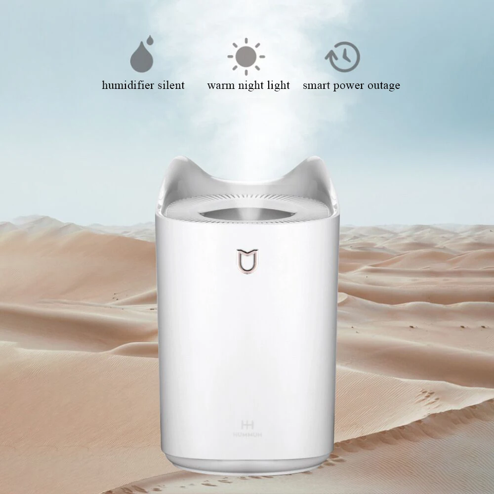 3L USB Máy Tạo Độ Ẩm Không Khí Tinh Dầu Hương Thơm Khuếch Tán Đôi Vòi Phun Đèn LED 7 Màu Siêu Âm Ẩm Khuếch Tán Hương Thơm