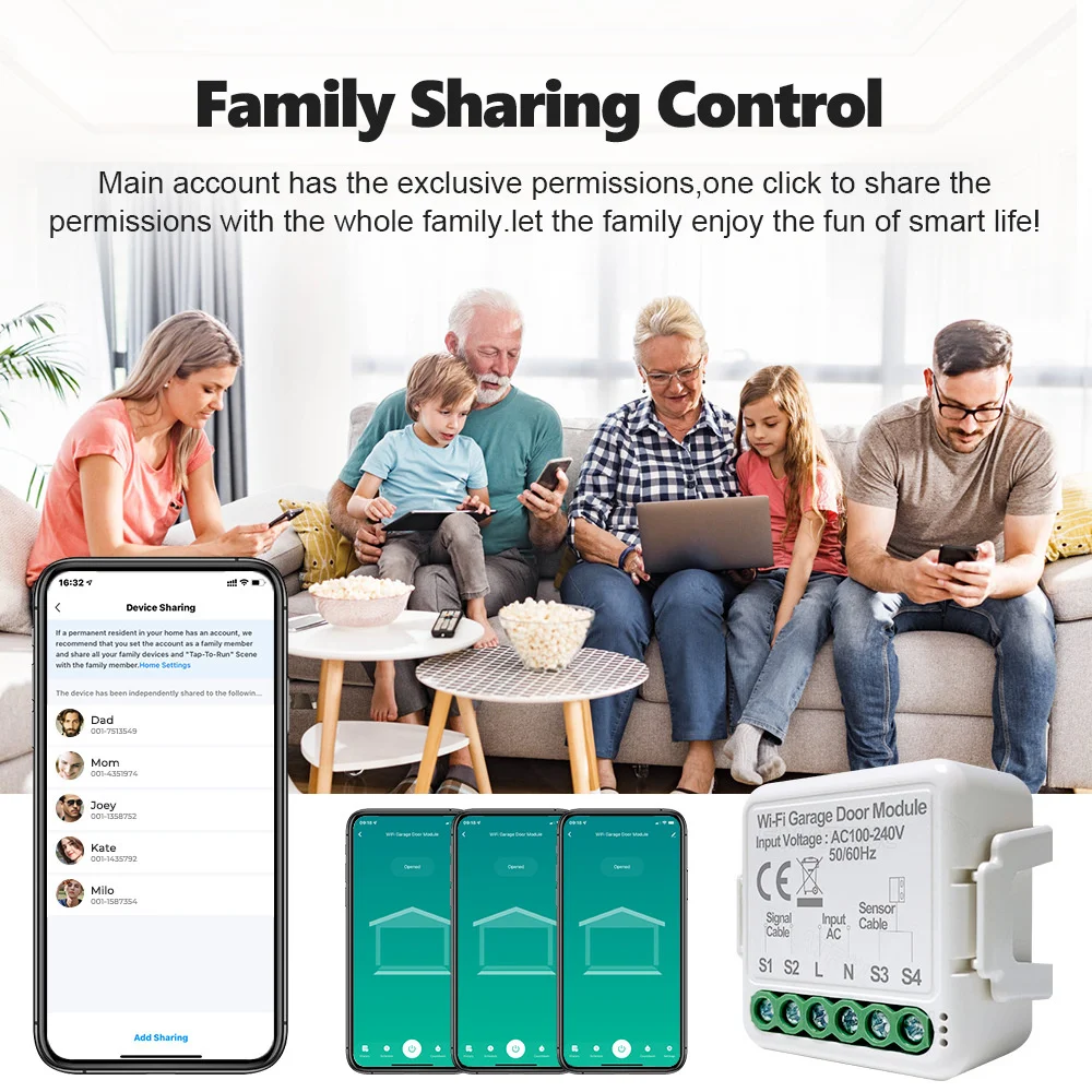 Tuya WiFi Bluetooth Dual Mode Garage Door Switch Module APP Remote /Timing Control Voice Support Alexa Google Home Yandex Alice