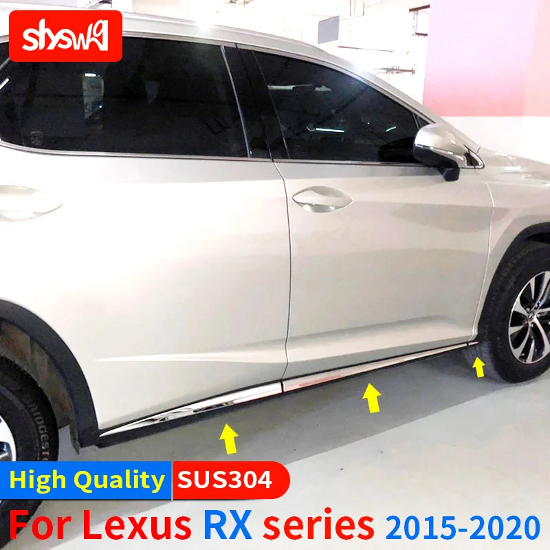 For Lexus RX Modified Exterior Trim 2018 RX200t rx300 Chrome Style Car Accessories Metal Stickers Glossy Body Anti-scratch Strip