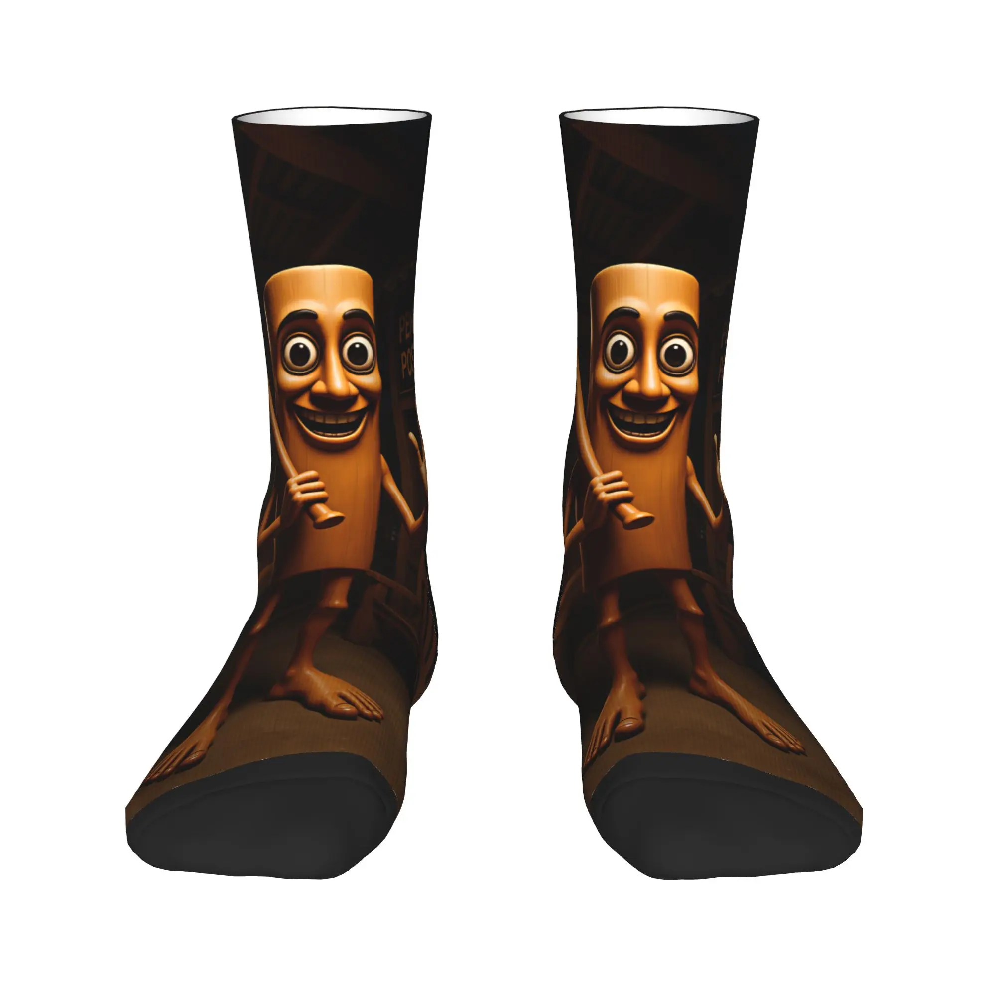 Tung Tung Sahur Night Patrol Guard Cartoon Socks Casual Stockings Autumn Anti Slip Men Socks Comfortable Design Cycling Socks