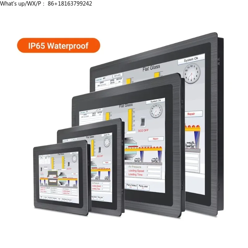 

Custom Industrial LCD Display IP65 Waterproof 10.1 12 15 17 19 21.5 23.8 Inch HMI PCAP Touch Screen Panel PC Industrial Monit or