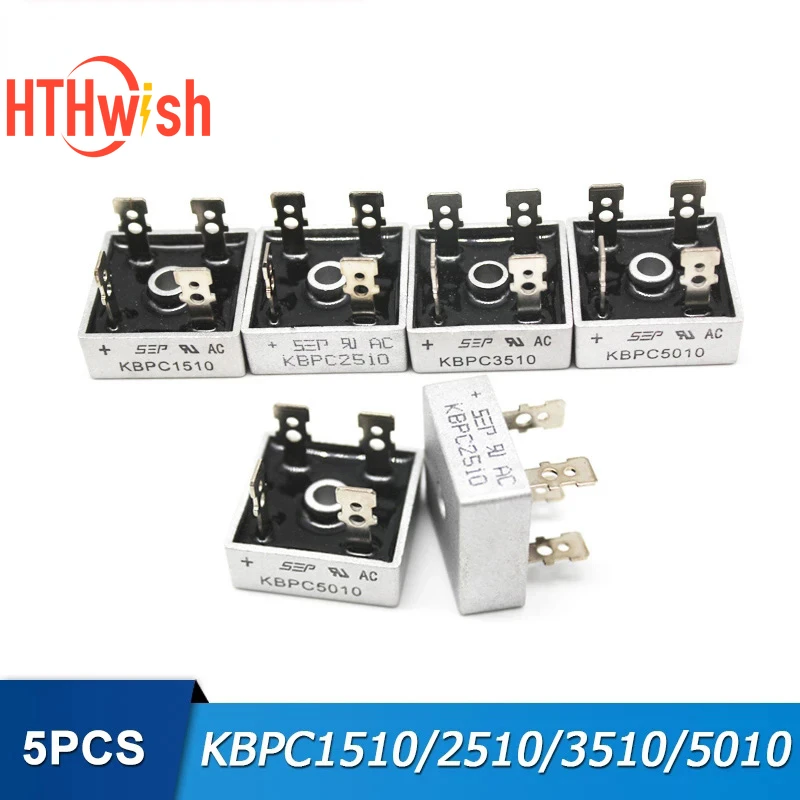 5PCS Diode Bridge Rectifiers KBPC5010 KBPC1010 KBPC1510 KBPC2510 KBPC3510 Rectifier 10A 15A 25A 35A 50A