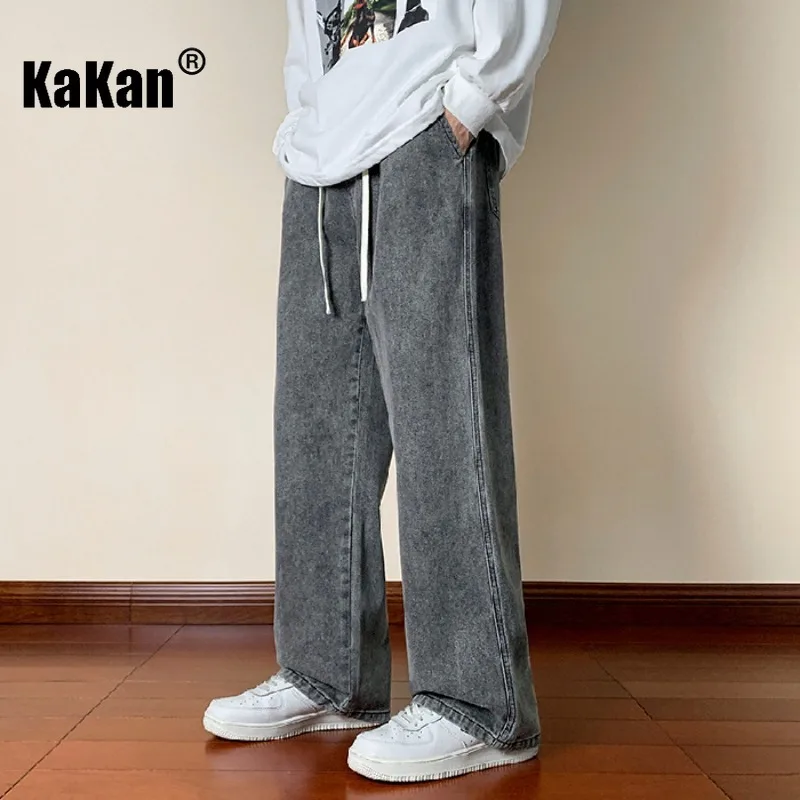 Kakan - New Men's Retro Jeans, Y2k Clothing Straight Leg Loose Long Jeans Summer Denim Pants
