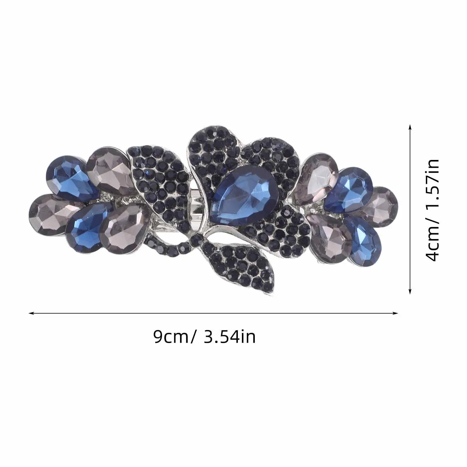 Gray Rhinestone Hair Clip Elegant Korean Design Secure Spring Clip Wedding Bridal Crystal Hairpin Ponytail Decorative Hair