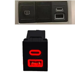 1Pcs For VW Volkswagen Polo 9n polo 9n3 2004-2011 Car Phone Charger Socket Double QC3.0 Type C PD USB Charging Power Adapter