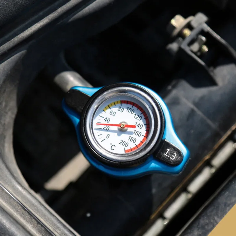 Thermost Radiator Cap Tank Cover Water Temperature Gauge 0.9Bar 1.1Bar 1.3 Bar Cover Racing Car Big or Small Head