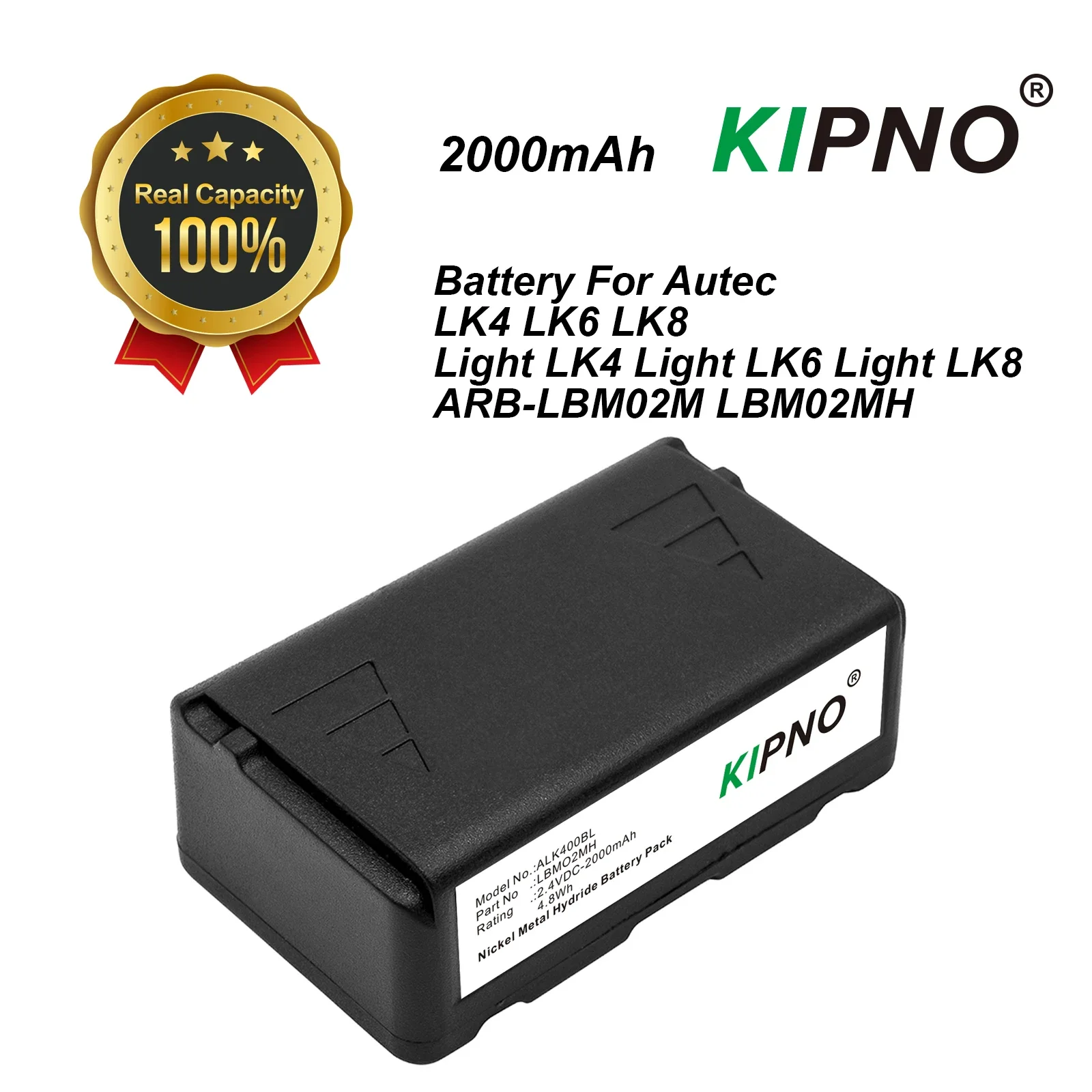 KIPNO 2000mAh 4.80Wh Remote Control Battery Compatible with ARB-LBM02M LBM02MH LK4 LK6 LK8 Lights - Replacement Remote Battery