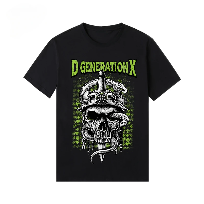 WWE American Fashion Brand 2024 Summer New DX Combination Short Sleeve Printed T-shirt Pure Cotton Loose Casual T-shirt