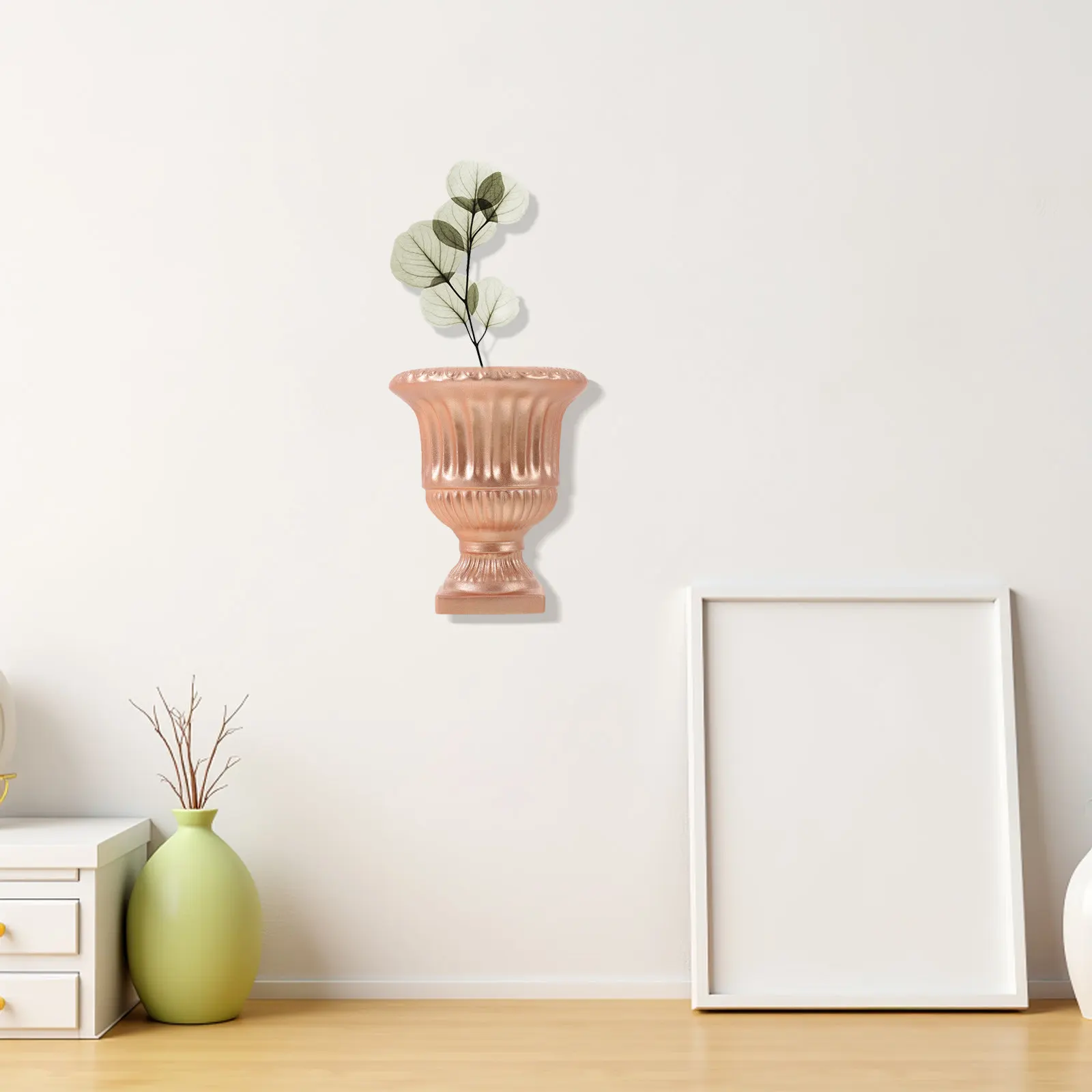 Mounted Gypsum Planter Artificial Flowers Decorative Holder Vase Rustic Floral Wall Vintage Indoor Home