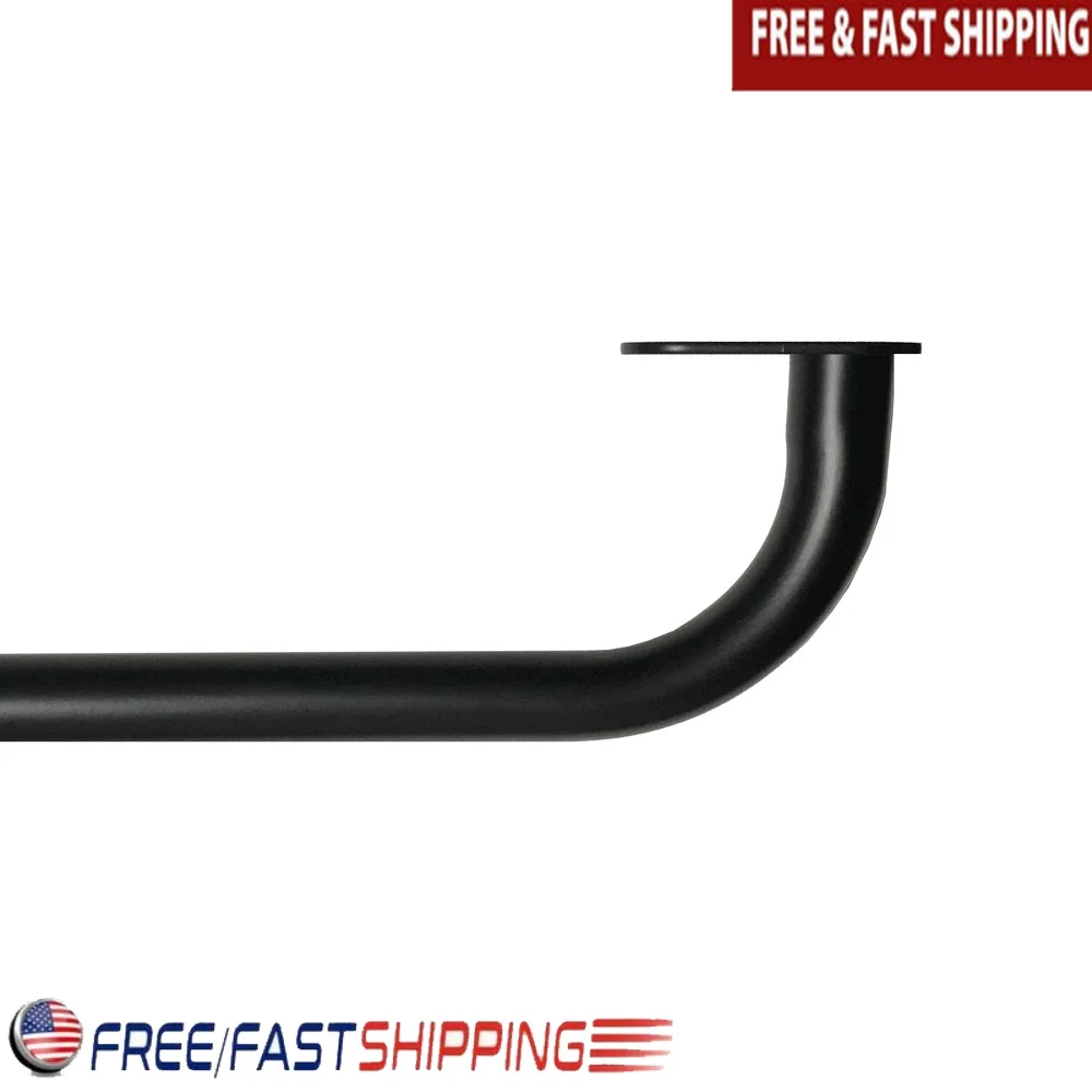 

Matte Black Room Darkening Wrap Around Curtain Rod Adjustable 30-84 Inches Energy Efficient Noise Reducing Easy Install Hardware