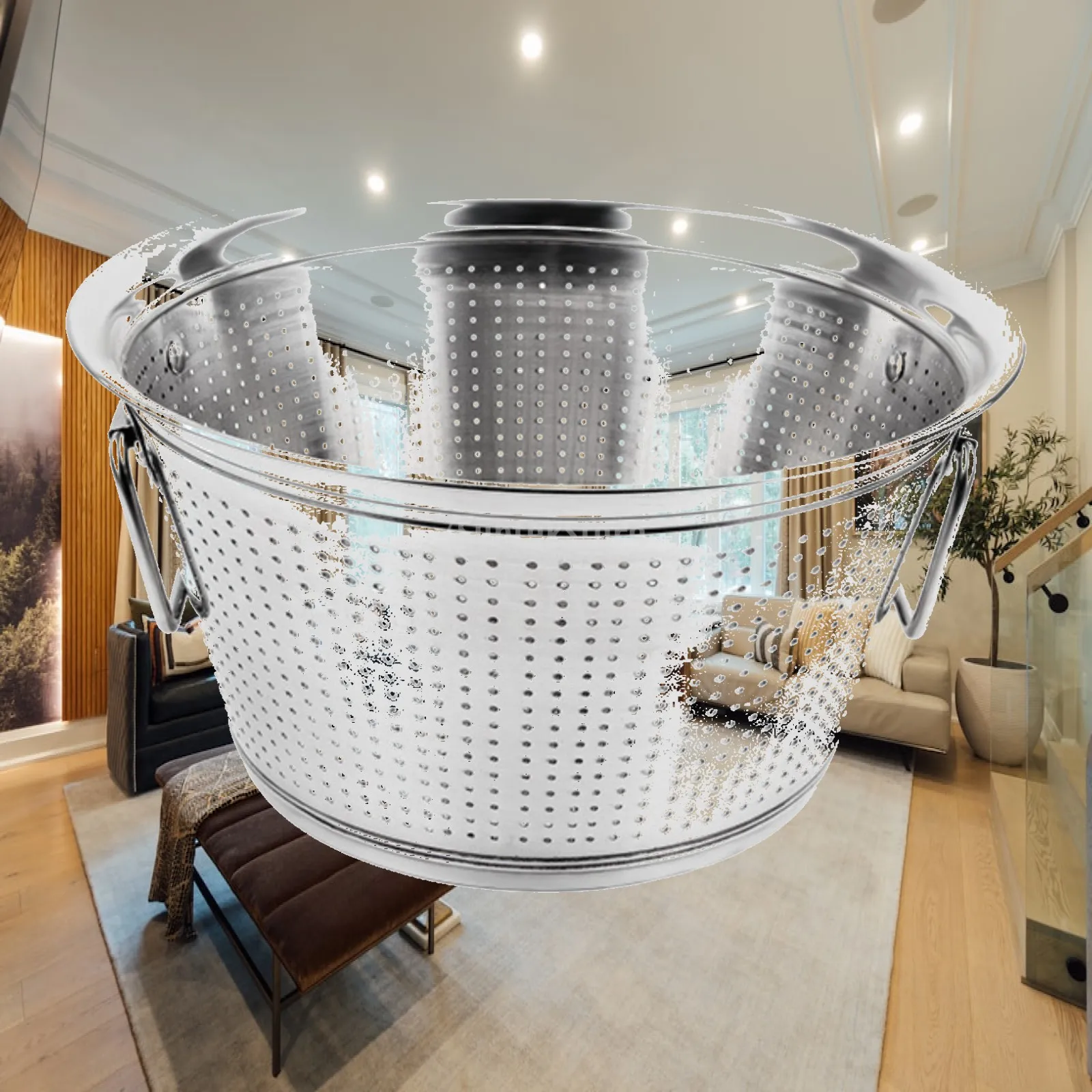 Multihole Rice Strainer Colander Rust Proof Kitchen Drainer for Washing Rice Vegetables Fruits Pasta Dishes