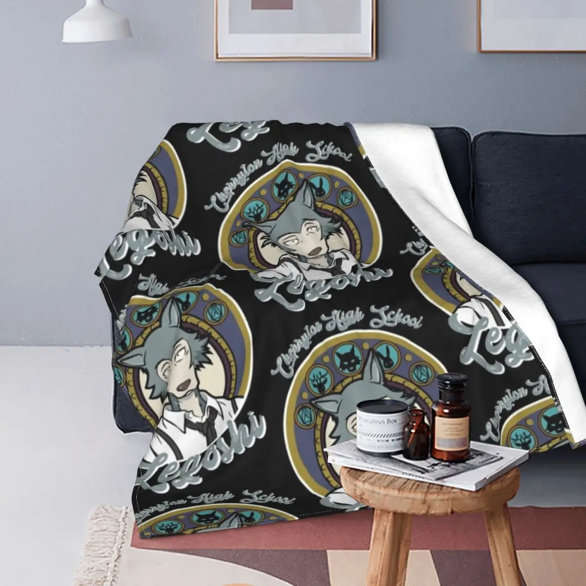 Beastars-Manta de franela con estampado de Anime, manta de Manga y Cartooon con diseño de animales legosi haru, Japón, para ropa de cama, Alfombra de cama suave para oficina