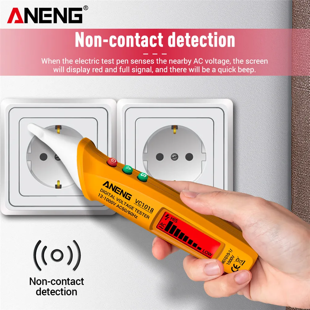 VC1018 Non-contact Electric Tools Sensor Tester Pen Smart Ac Voltmeter 1000v Voltmeter Meter Buzzer Detector Power Tools ANENG