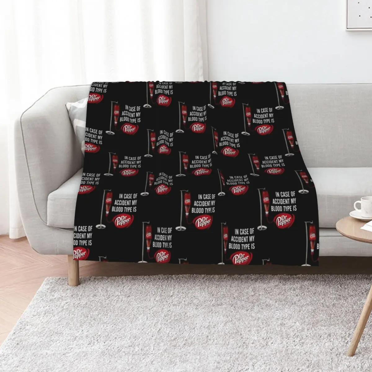in Case of Accident My Blood Type is Dr Pepper Throw Blanket Single warm for winter Thermal Summer Beach Blankets