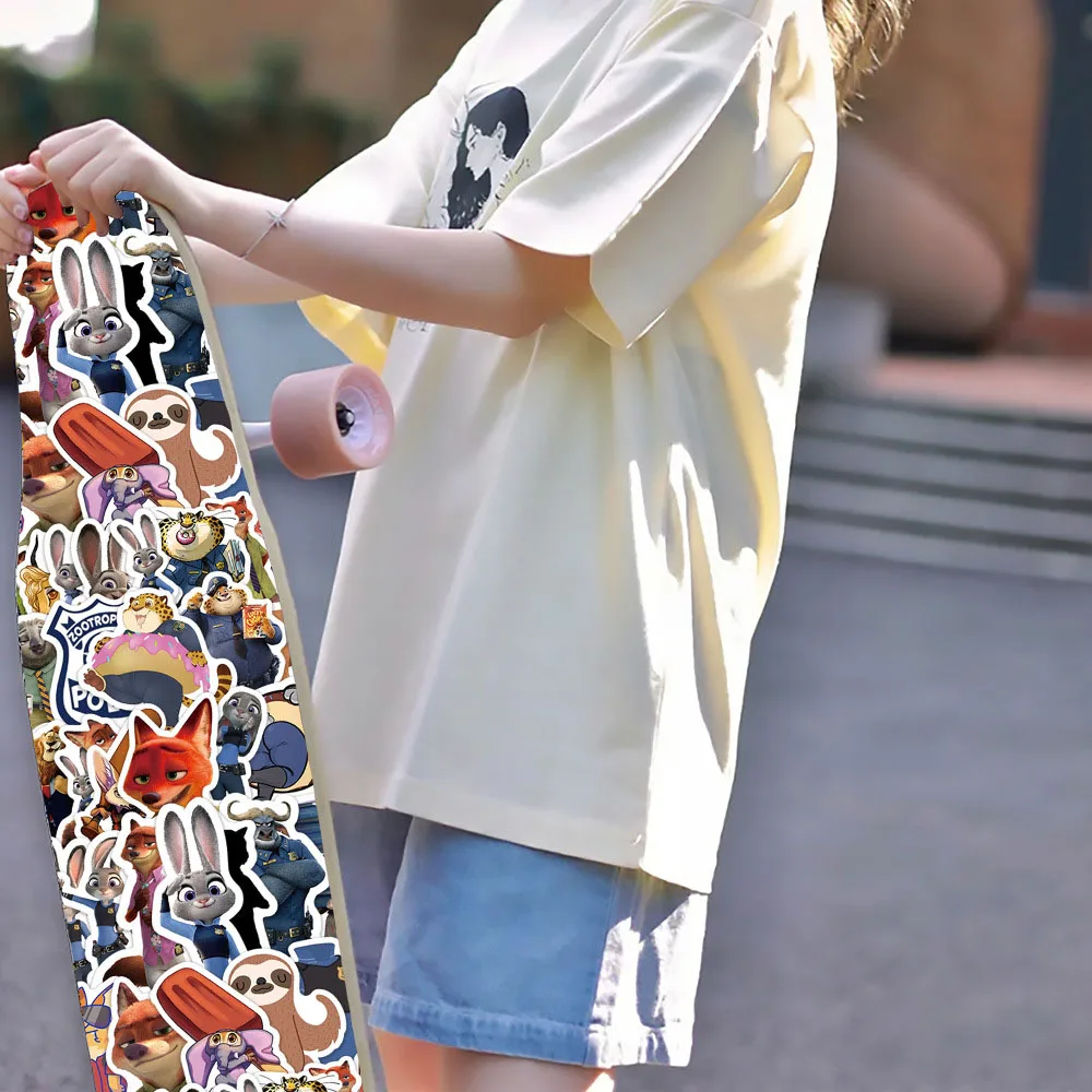 60/120 шт. наклейки Disney Zootopia, наклейки с героями мультфильмов, чехлы для телефонов своими руками, скутеры, наклейки на чемодан, милые наклейки в стиле аниме, игрушки