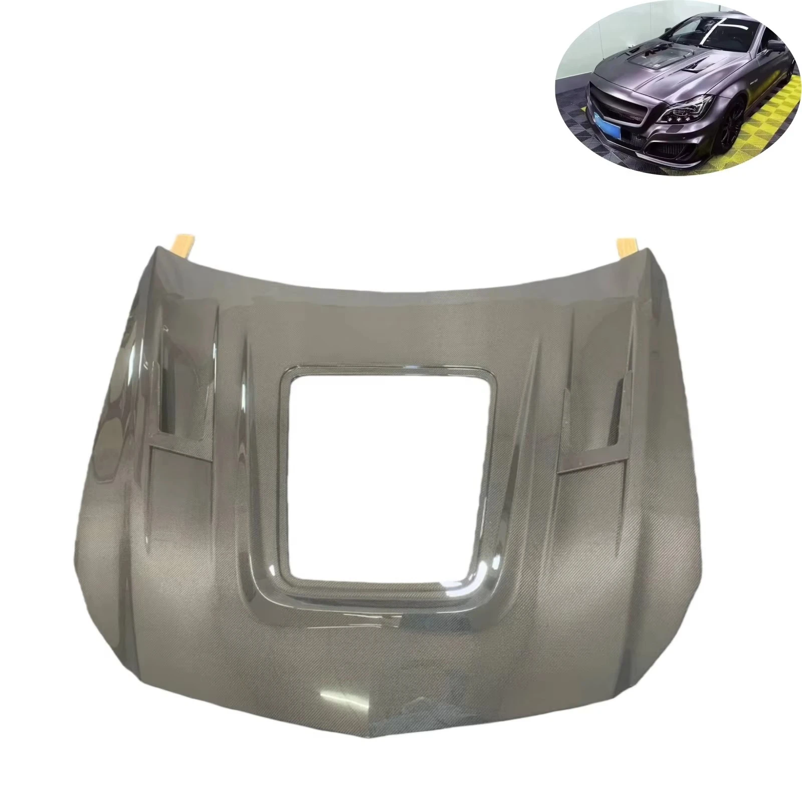 New Perfect Fitment Carbon Fiber Car Hood for CLS Class W218 CLS63 Transparent Design Included Bolts Bolt-On