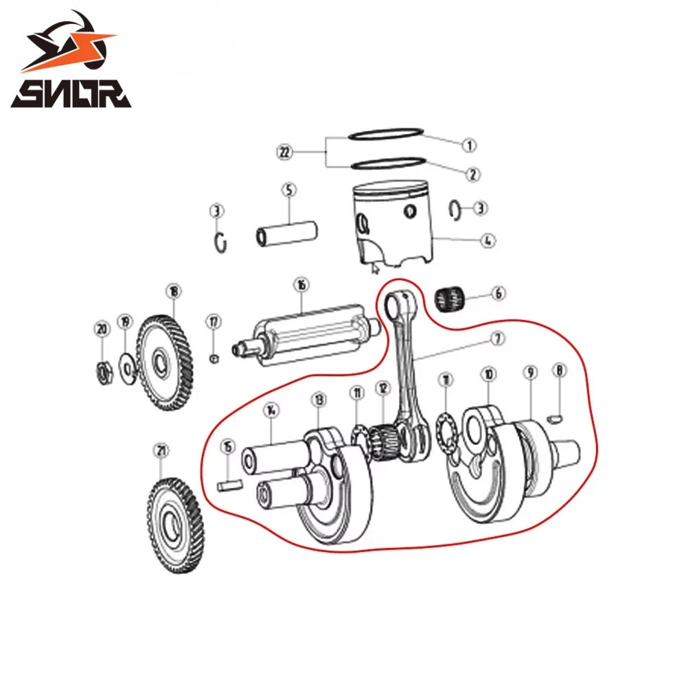 SNOR دراجة نارية 2 السكتة الدماغية محرك العمود المرفقي الجمعية مع تحمل لياماها DT230 LONCIN MT250 GPX TSE250R HJ250H