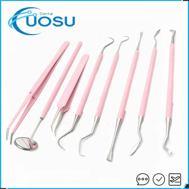 

Stainless Steel Dentist Tool Set Dental Mouth Mirror Tweezers Probe Tooth Care Kit Instrument Tweezer Hoe Sickle Scaler