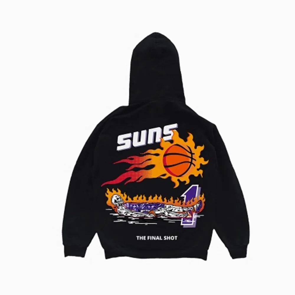 New Autumn and Winter Hoodies Basketball Men's Cotton Fashion Sports Hoodie Phoenix Suns Unisex Loose Casual Printing Pullover