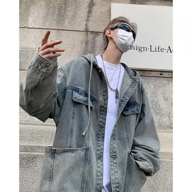 

Spring American High Street Vintage Hooded Men'S Trendy Spring Autumn Couple Loose Cool