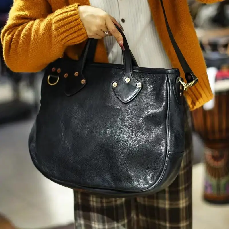 PNDME einfache Business handgemachte erste Schicht Rindsleder Herren Aktentasche Reise Luxus echtes Leder Handtasche Laptop Briefträger Tasche